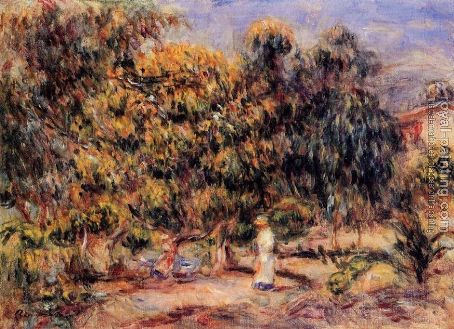 Pierre Auguste Renoir : Woman in White in the Garden at Colettes